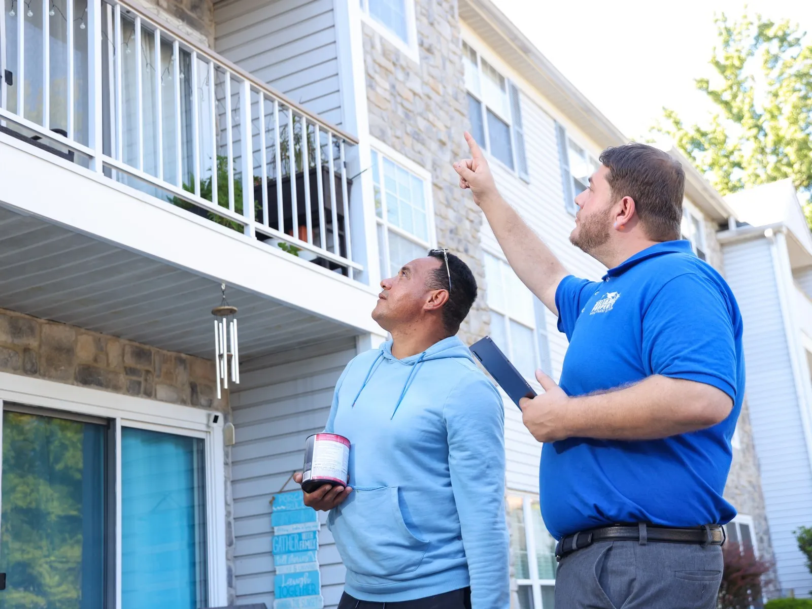 RPMG managers inspecting the exterior of a New Jersey condominium building